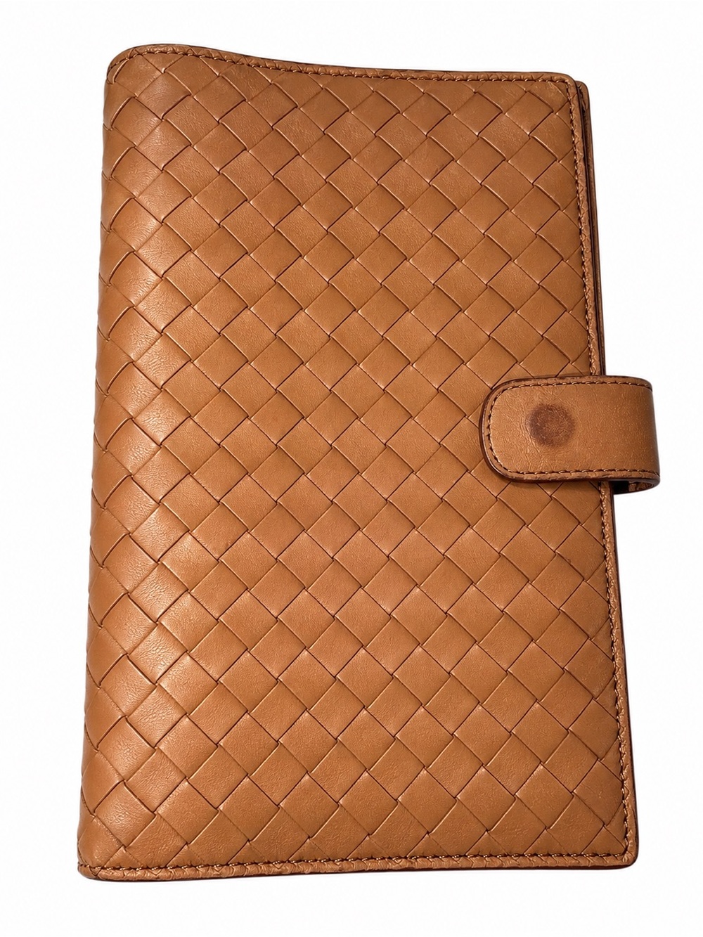 Bottega Veneta MM woven agenda - brown/tan